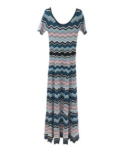 Sandro Rone Geo-Stripe Long Knit Dress