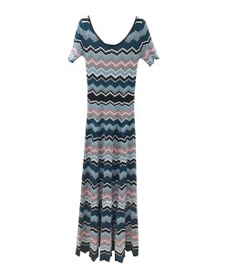 Sandro Rone Geo-Stripe Long Knit Dress