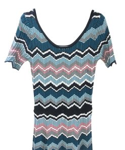 Sandro Rone Geo-Stripe Long Knit Dress