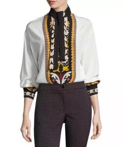 Etro Lhamu Suzani-Print Silk Blouse