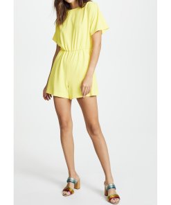 Alice + Olivia Ashlea Flutter-Sleeve Romper