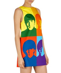 Alice + Olivia X The Beatles Clyde Printed Mini Shift Dress