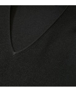 Theory Wooster Crepe Knit Long-Sleeve V-Neck Dress
