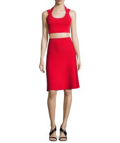 T by Alexander Wang Stretch A-Line Flare Skirt