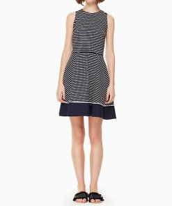 Kate Spade New York Striped Ponte Fit & Flare Dress