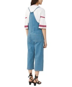 Maje Pinaro Tie-Strap Denim Overalls