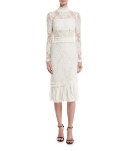Alexis Anabella Long Sleeve Lace Midi Dress