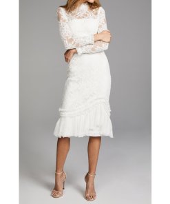 Alexis Anabella Long Sleeve Lace Midi Dress