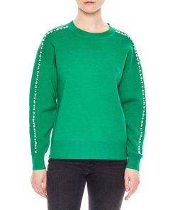 Sandro Wool-Blend Embellished Crewneck Sweater
