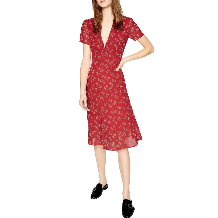 30% extra off] The Kooples Bloom Print Midi Dress  evaChic