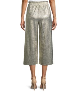 Alice + Olivia Elba Plissé Pleated Paperbag Culottes