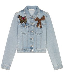 Maje Vivou Embellished Denim Jacket