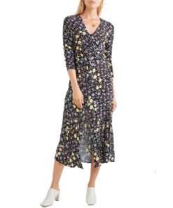 Rixo London Katie Mixed Micro Floral Printed Crepe Dress