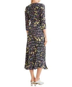 Rixo London Katie Mixed Micro Floral Printed Crepe Dress