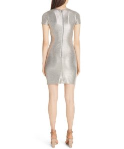 Alice + Olivia Delora Metallic Sheath Dress