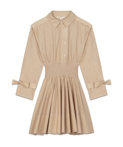 Maje Ralix Smocked Waist Shirtdress