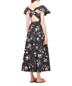 Rebecca Taylor Ikat Tulip Poplin Midi Dress
