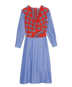 Sandro Isadora Mixed-Print Midi Dress