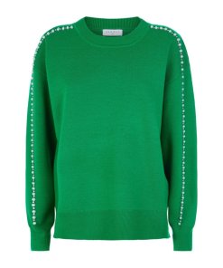 Sandro Wool-Blend Embellished Crewneck Sweater