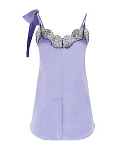 Sandro Oiseau Lace Trim Silk Top