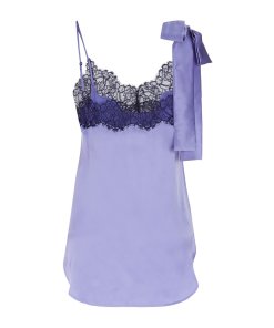 Sandro Oiseau Lace Trim Silk Top