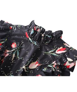 Rebecca Taylor Ikat Tulip Poplin Ruffle Top