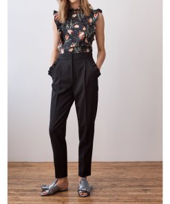 Rebecca Taylor Ikat Tulip Poplin Ruffle Top