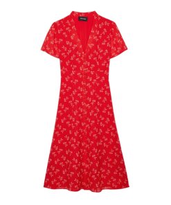 The Kooples Bloom Print Midi Dress