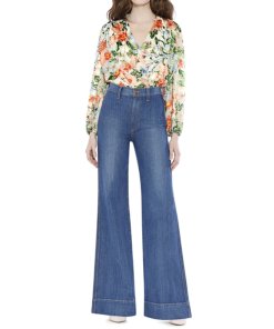 Alice + Olivia Trista Cross Front Blouson Top
