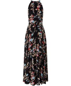 Diane von Furstenberg Floral Halterneck Silk Dress