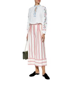 Vilshenko Faye Embroidered Silk Blouse