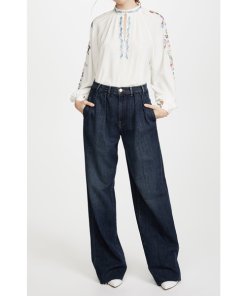 Vilshenko Faye Embroidered Silk Blouse