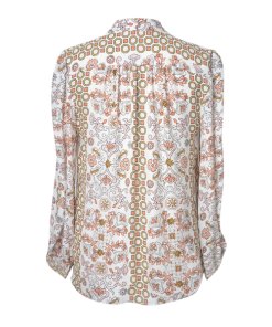 Tory Burch Kia Bow Hicks Garden Print Silk Blouse