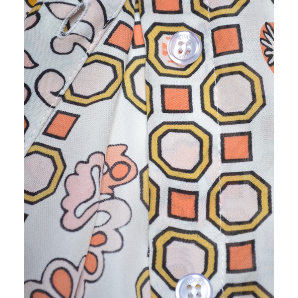 Tory Burch Kia Bow Hicks Garden Print Silk Blouse