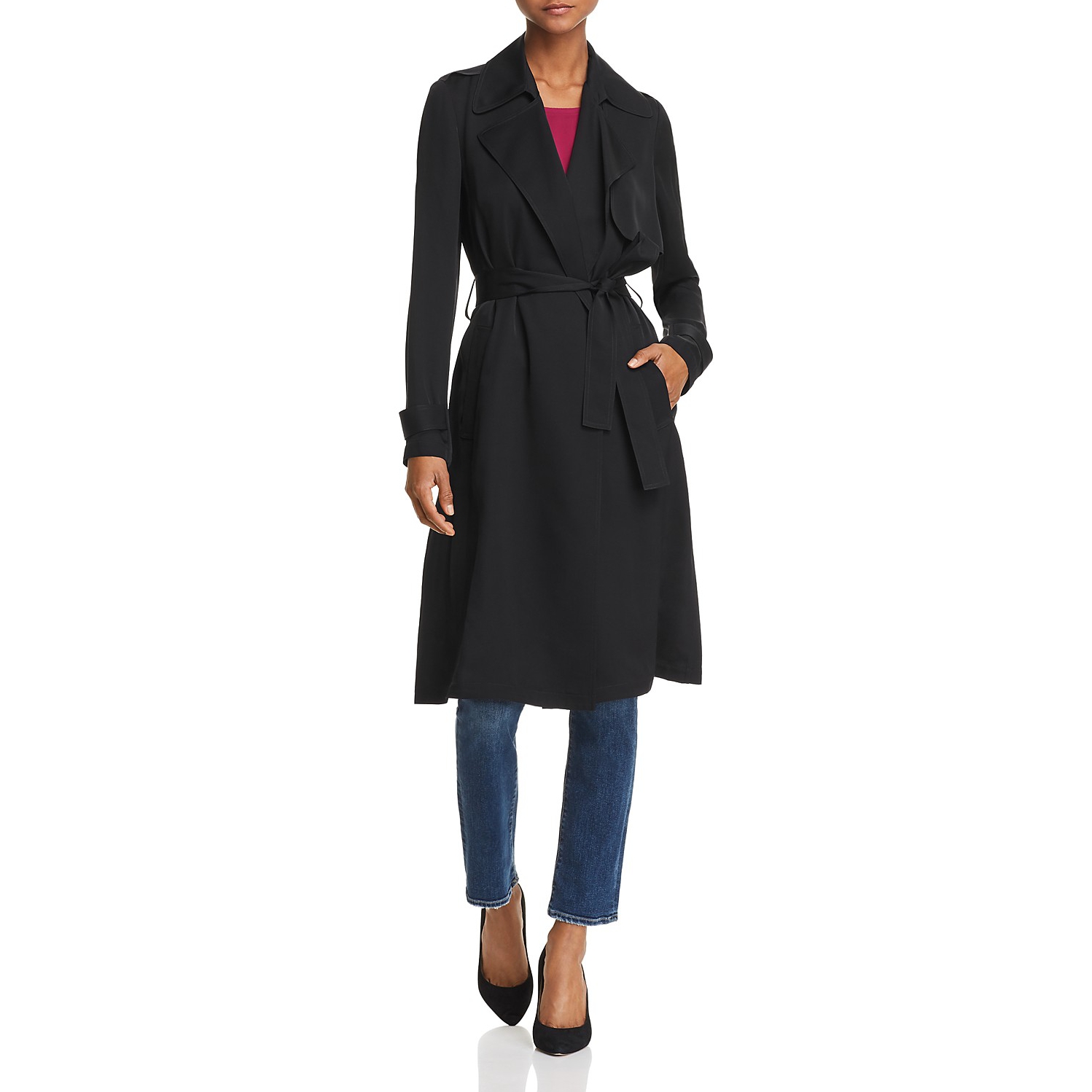 Theory Oaklane Silk Trenchcoat – evaChic