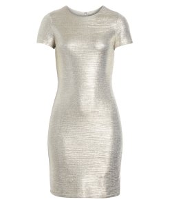 Alice + Olivia Delora Metallic Sheath Dress
