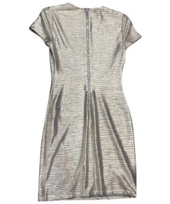 Alice + Olivia Delora Metallic Sheath Dress