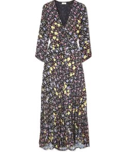 Rixo London Katie Mixed Micro Floral Printed Crepe Dress