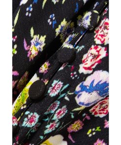 Rixo London Katie Mixed Micro Floral Printed Crepe Dress