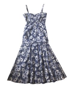 Veronica Beard Marena Ruched Waist Floral Midi Dress