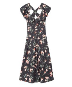 Rebecca Taylor Ikat Tulip Poplin Midi Dress