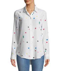 Equipment Essential Star-Print Silk Shirt