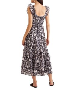 Ulla Johnson Brigitte Floral Organza Midi Dress