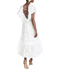 Ulla Johnson Mildred Floral Fil Coupé Ruffled Silk-Cotton Dress