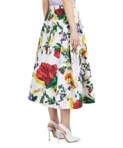 Alice + Olivia Earla Wildflower Print Midi Skirt