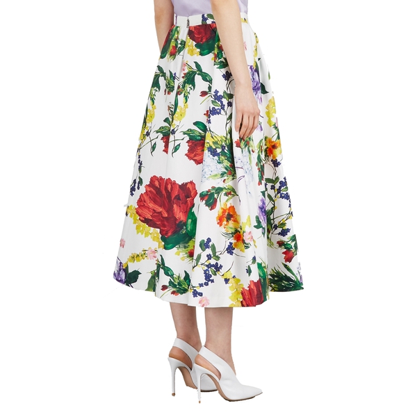 Alice + Olivia Earla Wildflower Print Midi Skirt