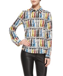 Alice + Olivia Willa Donald Robertson Print Button-Down