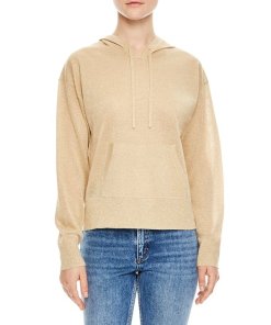 Sandro Xygene Fine Metallic Hooded Sweater