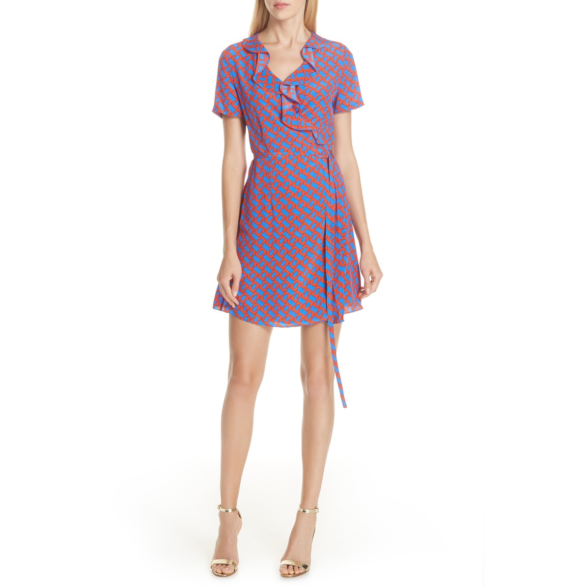princess polly baby blue dress Diane von Furstenberg Abigail printed silk-jersey maxi wrap dress