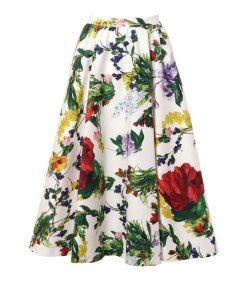 Alice + Olivia Earla Wildflower Print Midi Skirt